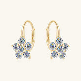 1.2 Carat 925 Sterling Silver Moissanite Flower Huggie Earrings